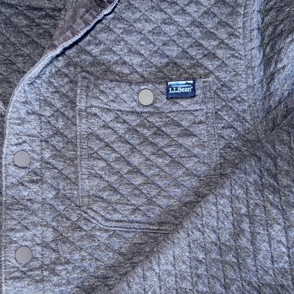 L.L. Bean Men's Quilted Charcoal Jacket - Picture 2 of 4